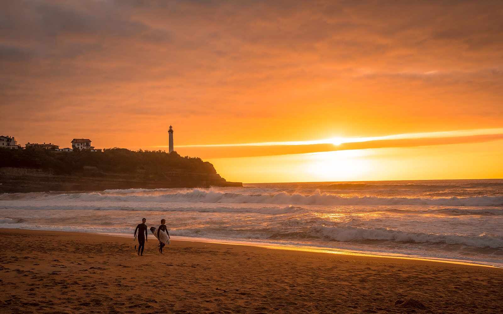 The rugged shores of Biarritz are perfect for surfing and family adventures.