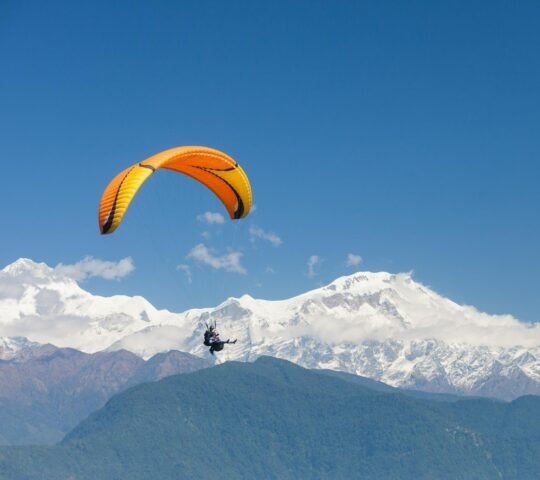 A paraglider in Pokhara, Nepal