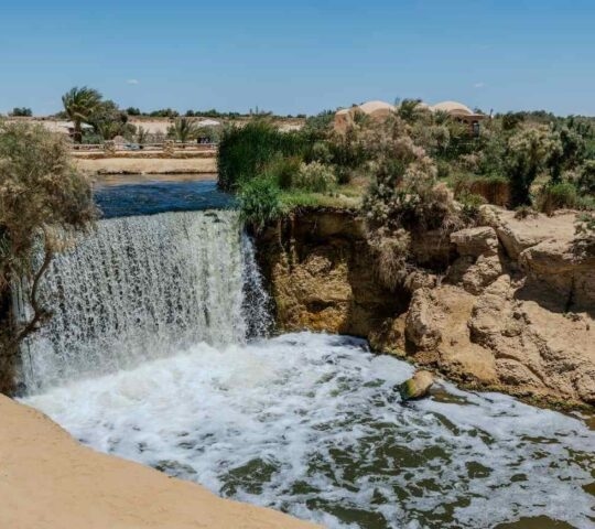 Wadi al Rayan waterfall in the Egyptian desert
