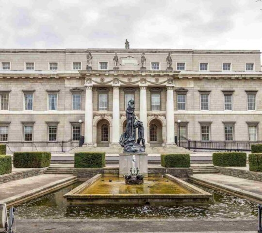 A statue in the gardens of the National Gallery of Ireland in Dublin