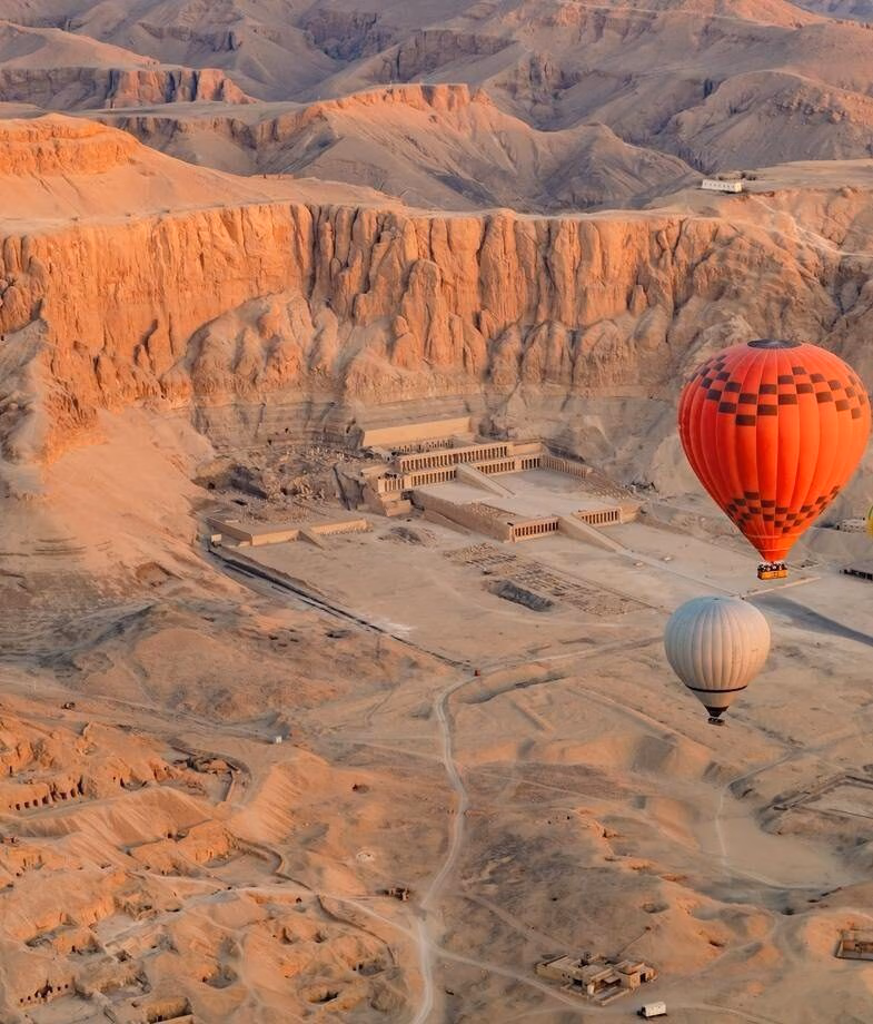 Get up close to the Pyramids of Giza on foot, then soar above the Valley of the Kings in a hot air balloon for a different perspective.