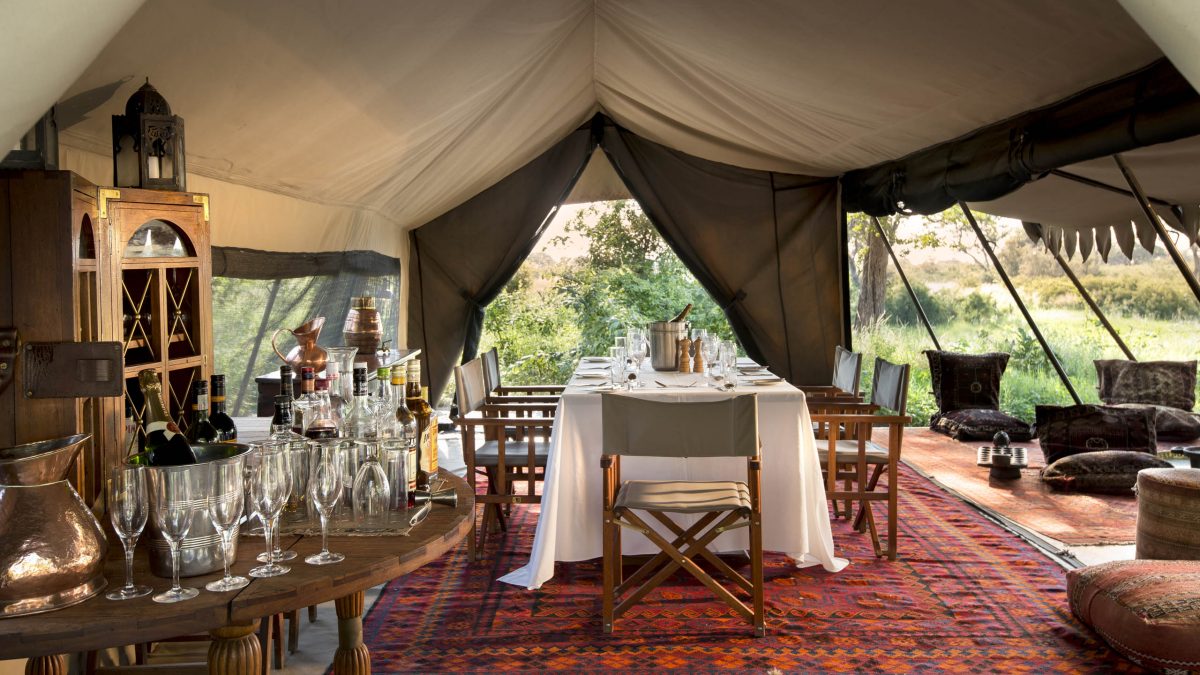 Tent interior, Selinda Explorers Camp, Botswana