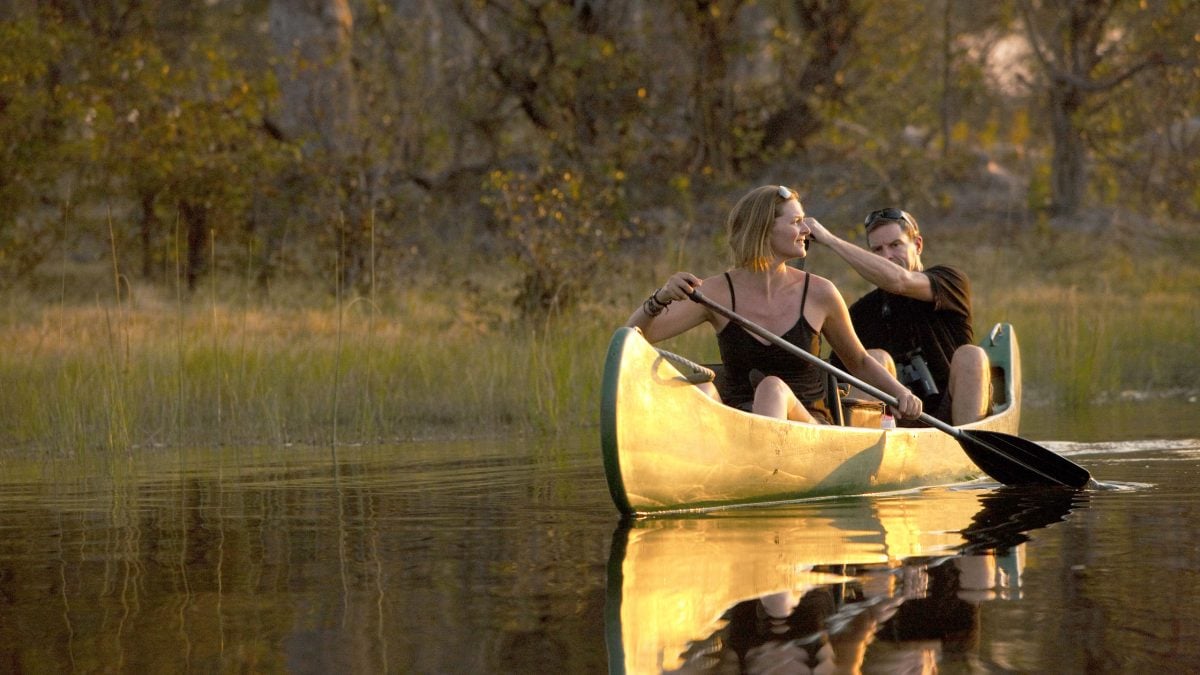 Safari boating, Selinda Explorers Camp, Great Plains Conservation
