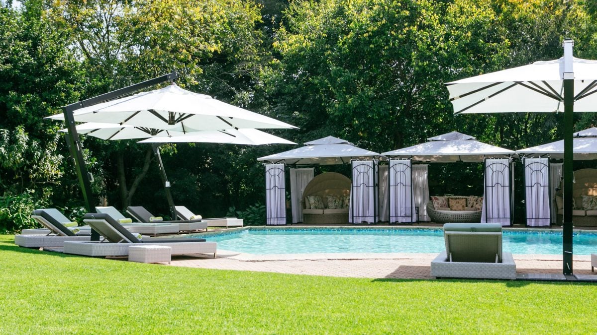 Pool and gardens at Fairlawns Boutique Hotel and Spa, Johannesburg, South Africa