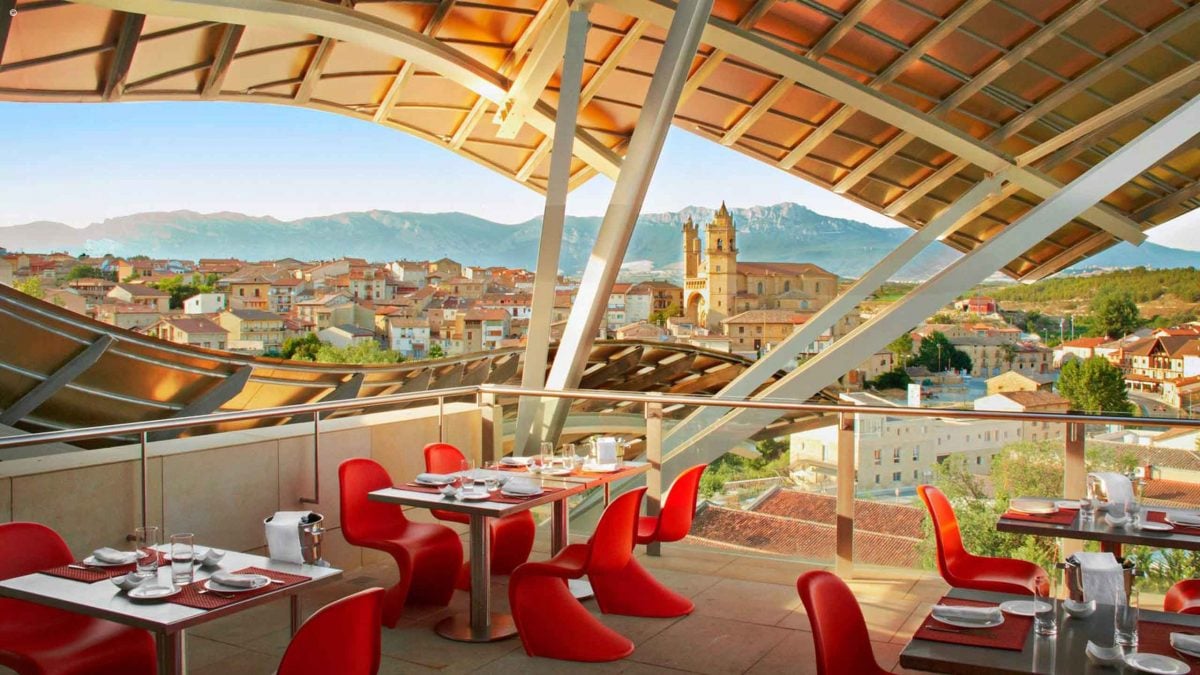 Hotel Marques de Riscal, Al Fresco Restaurant Terrace, La Rioja, Spain