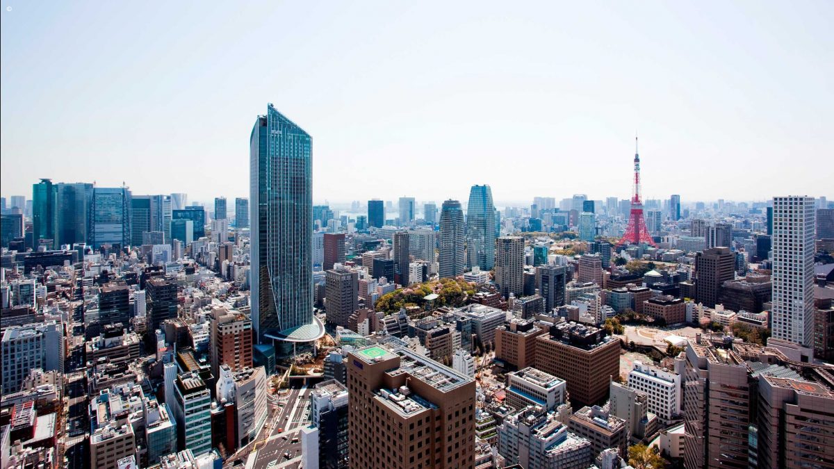 Panoramic view of Tokyo from the Andaz Tokyo Toranomon Hills