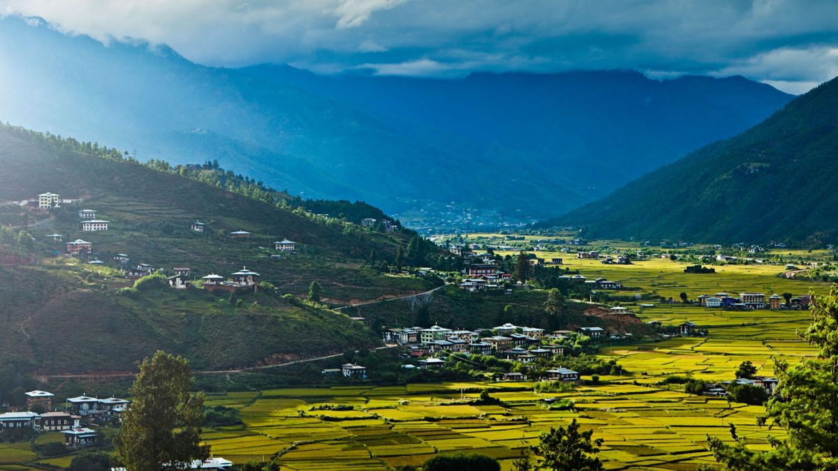 Paro Valley, Bhutan, at sundown
