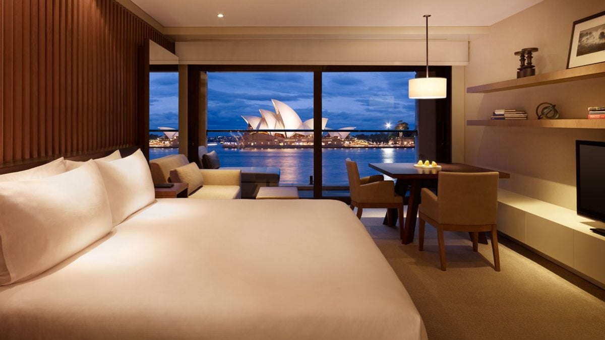 Bedroom with a view, Park Hyatt Sydney, Australia