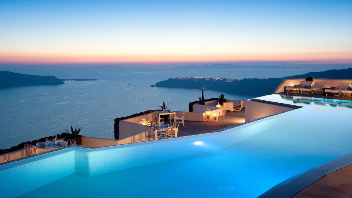 Swimming pool at Grace Santorini, Greece