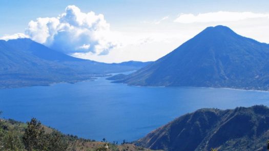 Lake Atitlan, Guatemala, surrounded by mountains