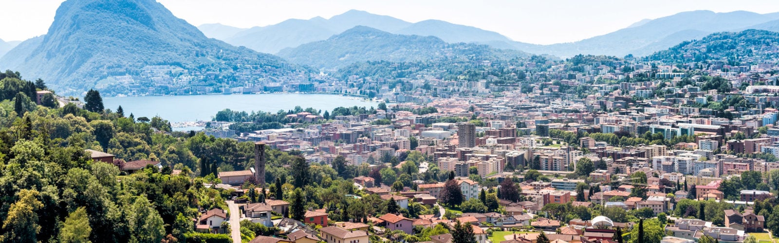 Panoramic view of Lugano, Switzerland