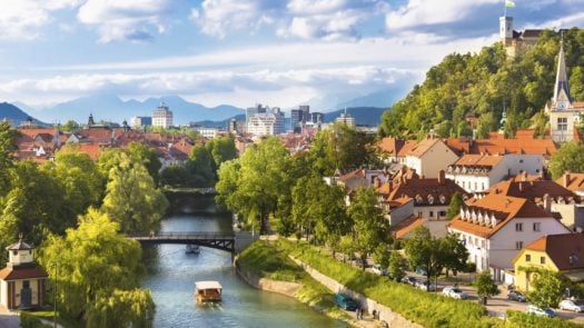 Panorama of Ljubljana, Slovenia, Europe.