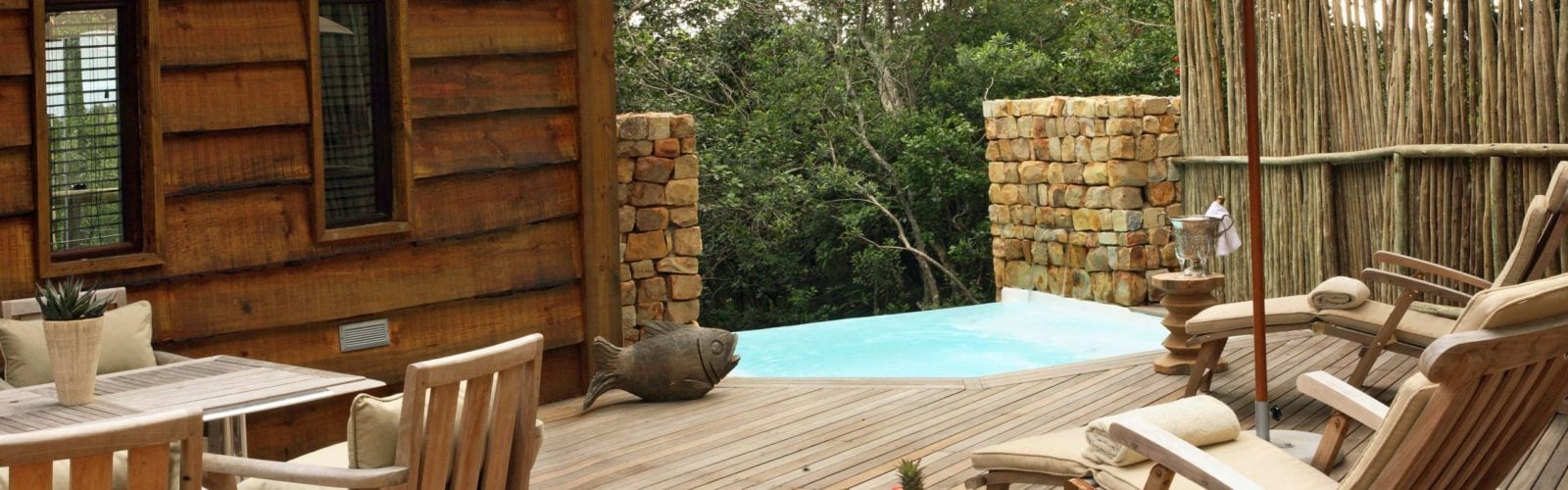 Pool deck, Tsala Treetop Lodge, The Garden Route, South Africa