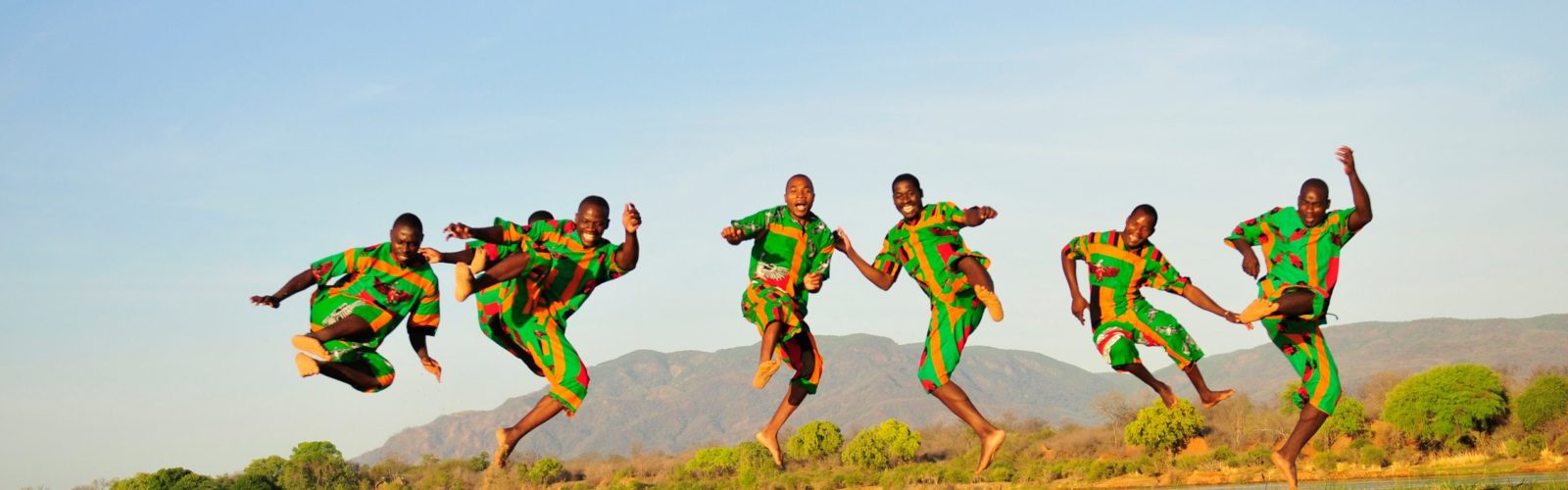 Men jumping Zambia