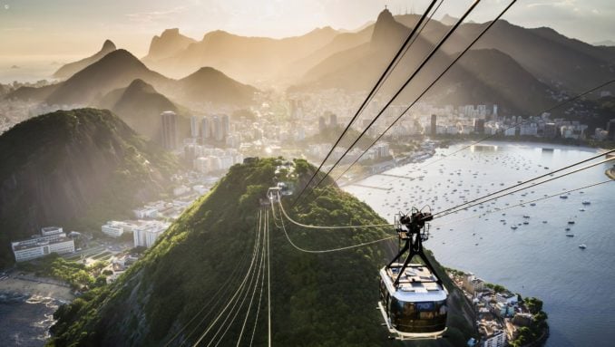 View from the Sugarloaf cable car, Rio de Janeiro