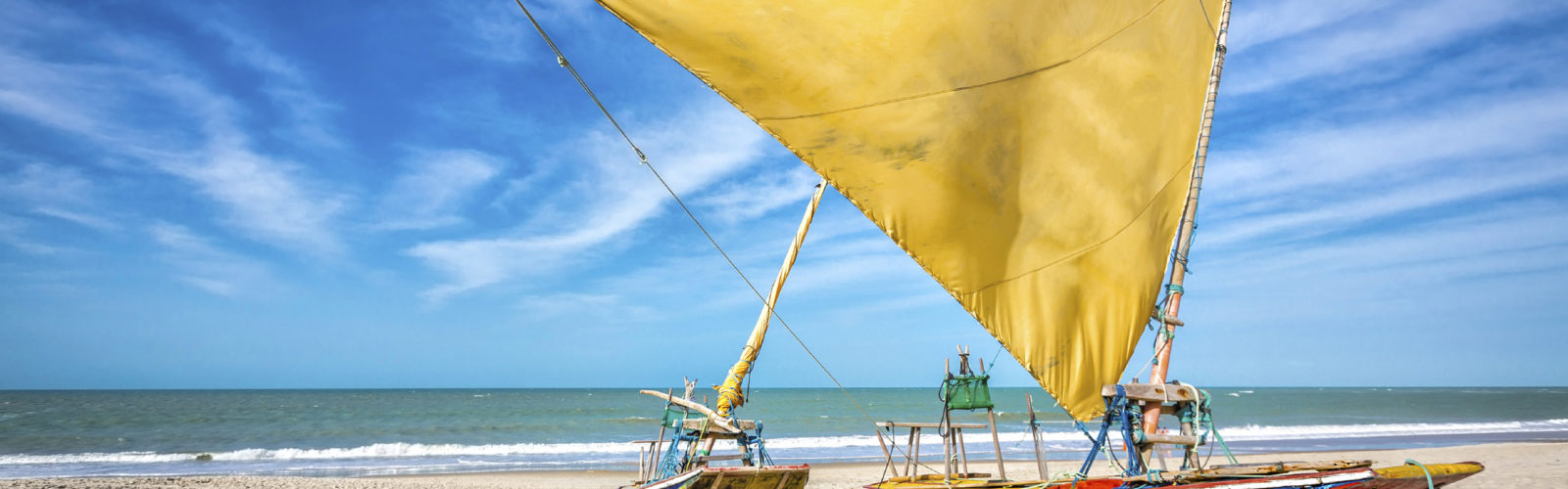Fishing boat on the beach of Natal, Brazil
