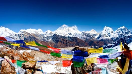 Mount Everest, Lhotse and Nuptse from Renjo La
