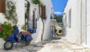 Typical small street in Parikia, Greece