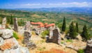 Ruins of old town in Mystras, Greece