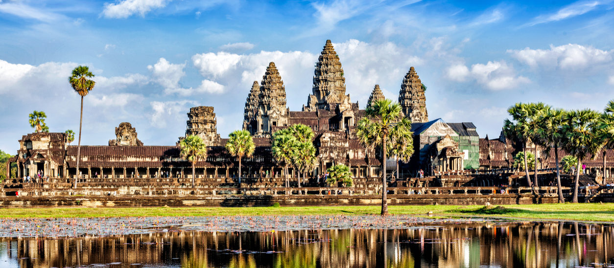 Angkor Wat, reflection in water, Cambodia, Seam Riep