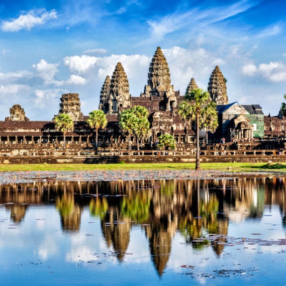 Angkor Wat, reflection in water, Cambodia, Seam Riep