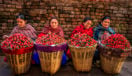 Women selling strawberries Nepal