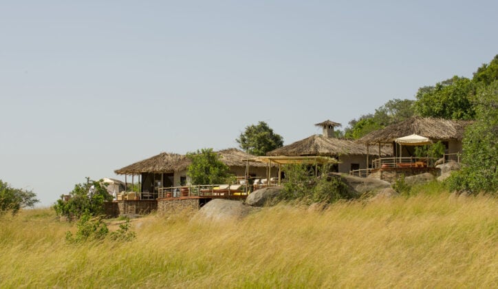 Exterior of Mkombe's House Lamai set in the grassy plains of the Serengeti National Park, Tanzania