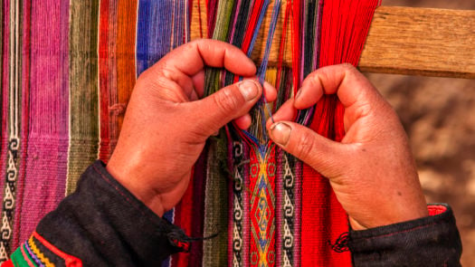 Peruvian woman weaving, The Sacred Valley, Chinchero