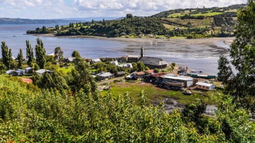View of a small village, Chiloe Island, Patagonia, Chile