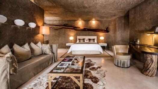 Luxury suite at Earth Lodge, Sabi Sands, South Africa