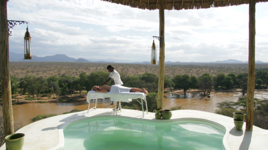Massage by the pool at Sasaab Lodge, Kenya
