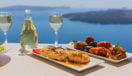 Lunch by the sea, Greece, island Santorini