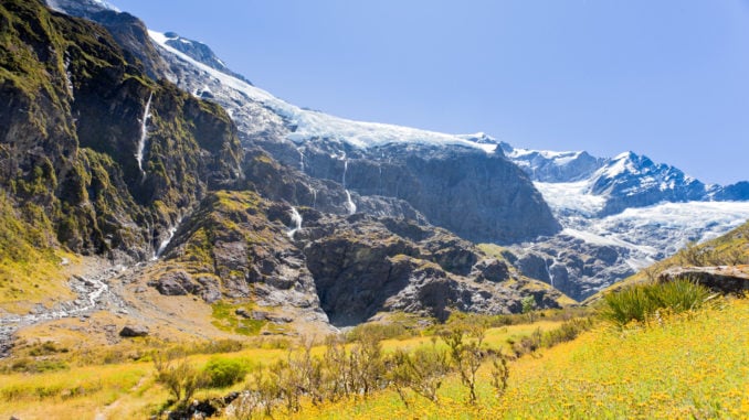 Rob Roy Glacier in Mount Aspiring National Park Southern Alps New Zealand
