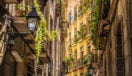 Barri Gothic quarter with sunlight, Barcelona
