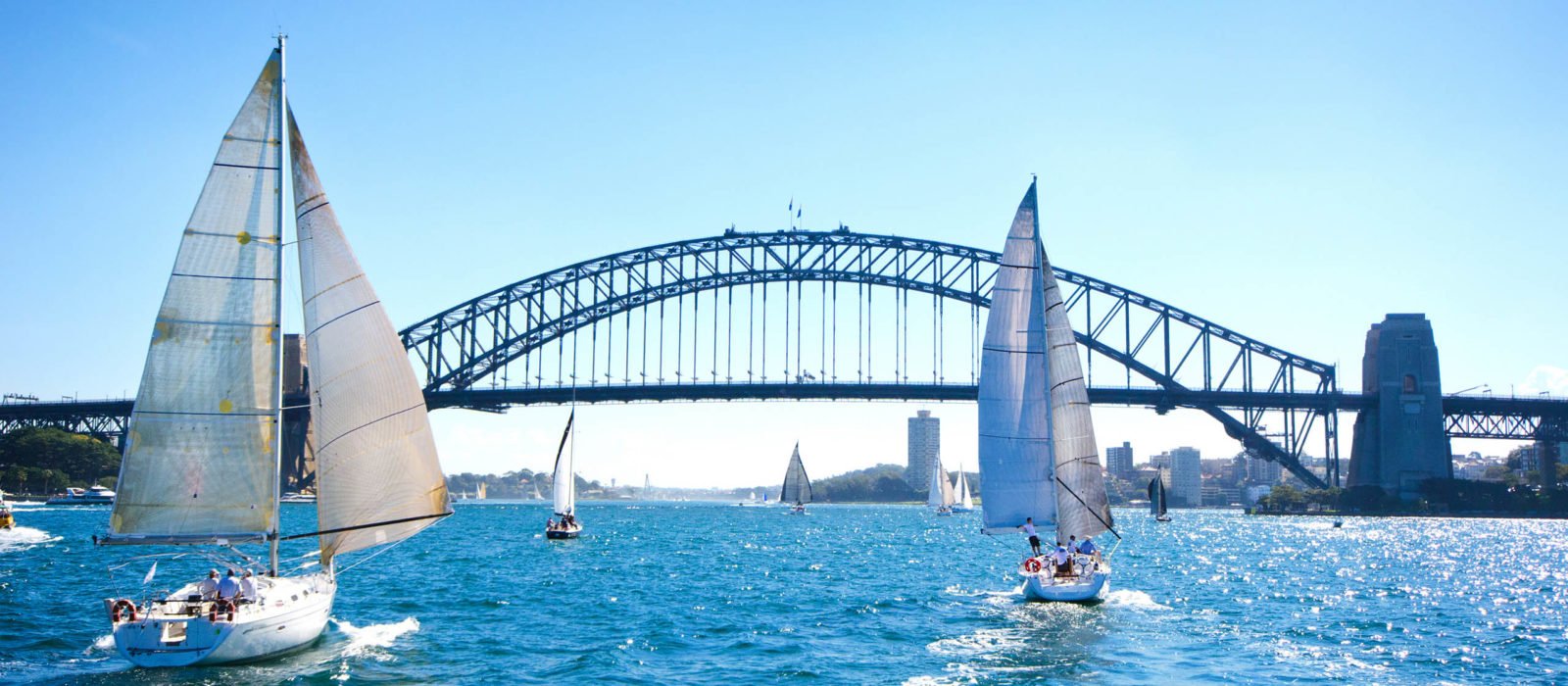 Sail Boating at Sydney Harbor Bridge, Australia