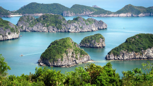 View of Halong Bay, North Vietnam.