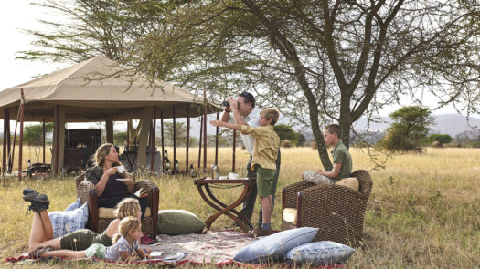 Family in Serengeti Camp, Tanzania safari
