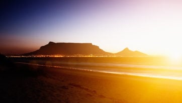 Table Mountain at twilight, Cape Town, South Africa