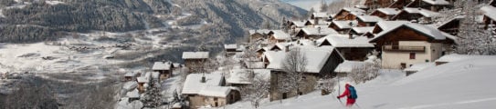 Skiing Village Alps France