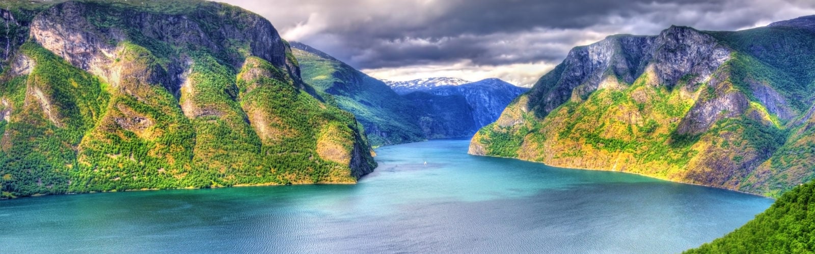 View of Aurlandsfjord from Stegastein viewpoint - Norway