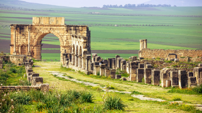 Ruins of the roman city of Volubilis near Meknes