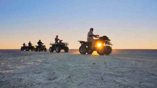 Quad bikes across the Salt Pans of Makgadikgadi