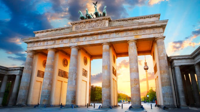 Brandenburg Gate and the TV tower in Berlin