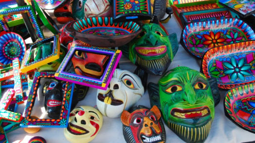 Colorful Ceramics on Display for sale at Otavalo Market, Ecuador