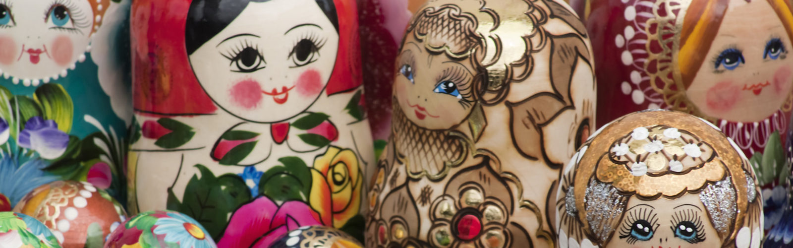 Multi-coloured Matryoshka dolls