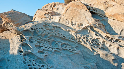 Stone pattern of Kolymbithres beach of Paros island in Greece