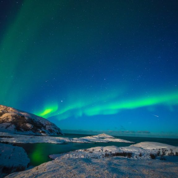 Breathtaking capture of the the beautiful Northern Lights in Tromsø, Norway