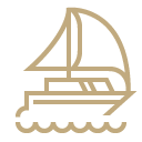 Gold yacht icon