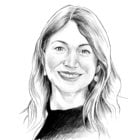 Black and white illustration of Kate Herz's headshot
