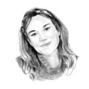 Black and white illustration of Meg Simpson's headshot